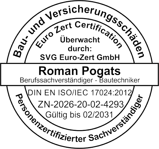 Zertifizierung für Bau- und Versicherungsschäden